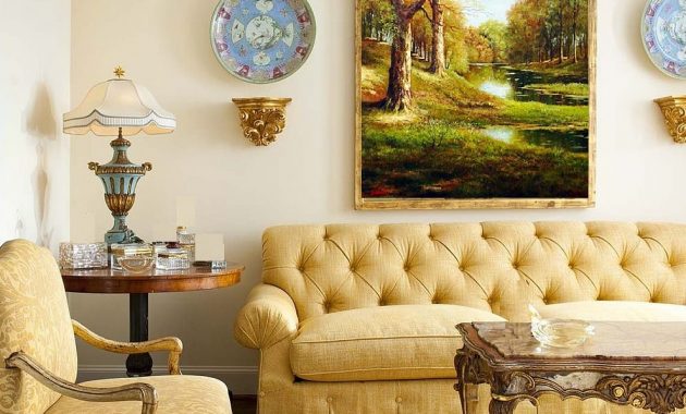 Yellow Sofa in Traditional Living Room